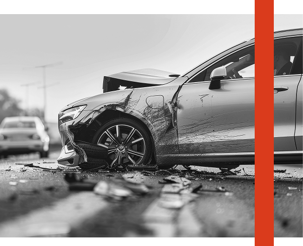 Smashed car after a Laredo car accident