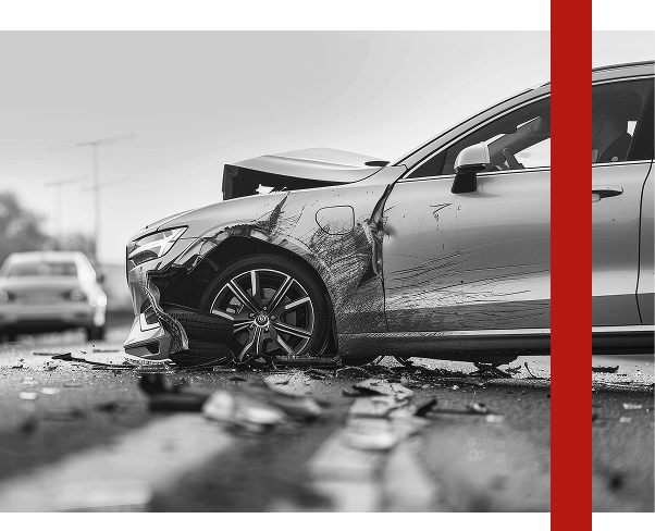 Smashed car after a Laredo car accident